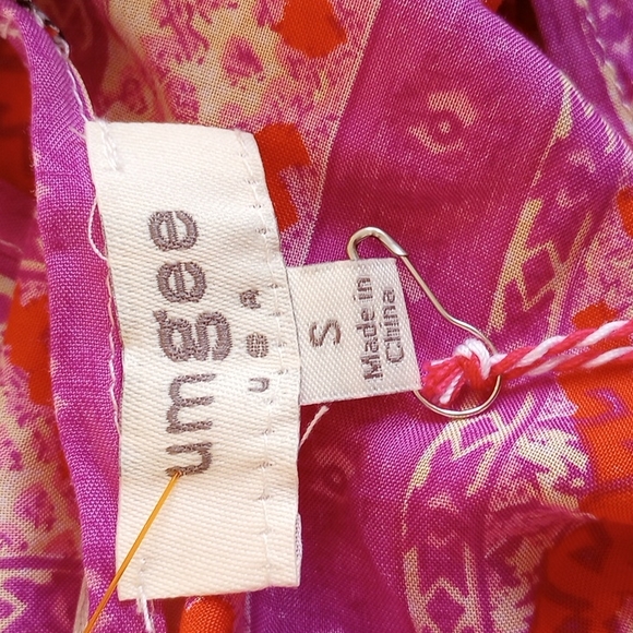 Umgee Double V  Riley Boho Blouse Size:S Color:Purple/Orange NWT - Picture 9 of 12